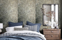 Обои 9FR-B фото в интерьере спальни превью