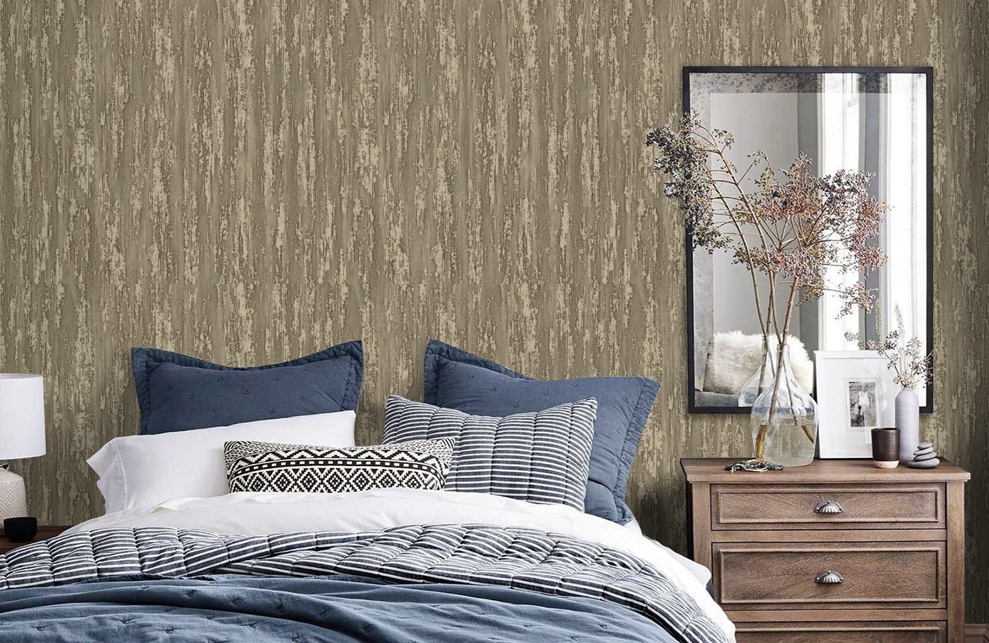 Обои 1210-4 фото в интерьере спальни