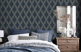 Обои 1610-3 фото в интерьере спальни превью