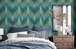 Обои 1620-3 фото в интерьере спальни превью