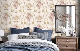 Обои 2604-2 фото в интерьере спальни превью