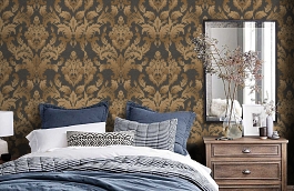 Обои 2614-4 фото в интерьере спальни превью