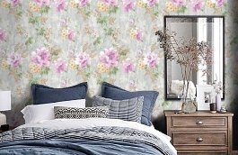 Обои 4708-1 фото в интерьере спальни превью