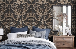 Обои 54136-6 фото в интерьере спальни превью