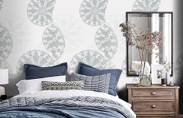 Обои 54175-1 фото в интерьере спальни превью