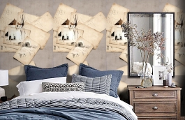 Обои 54202-2 фото в интерьере спальни превью