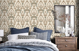 Обои 54221-4 фото в интерьере спальни превью