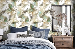 Обои 54229-1 фото в интерьере спальни превью