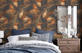 Обои 54229-4 фото в интерьере спальни превью
