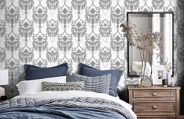 Обои 54234-1 фото в интерьере спальни превью