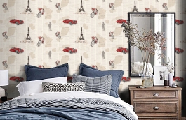 Обои 54259-2 фото в интерьере спальни превью