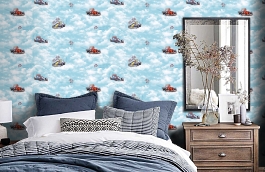 Обои 54276-1 фото в интерьере спальни превью