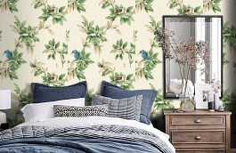 Обои 54304-2 фото в интерьере спальни превью