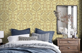 Обои 6802-3 фото в интерьере спальни превью