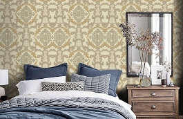 Обои 6802-4 фото в интерьере спальни превью