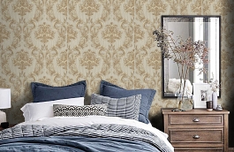 Обои 6808-3 фото в интерьере спальни превью