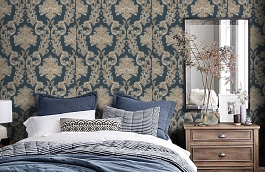 Обои 6808-5 фото в интерьере спальни превью