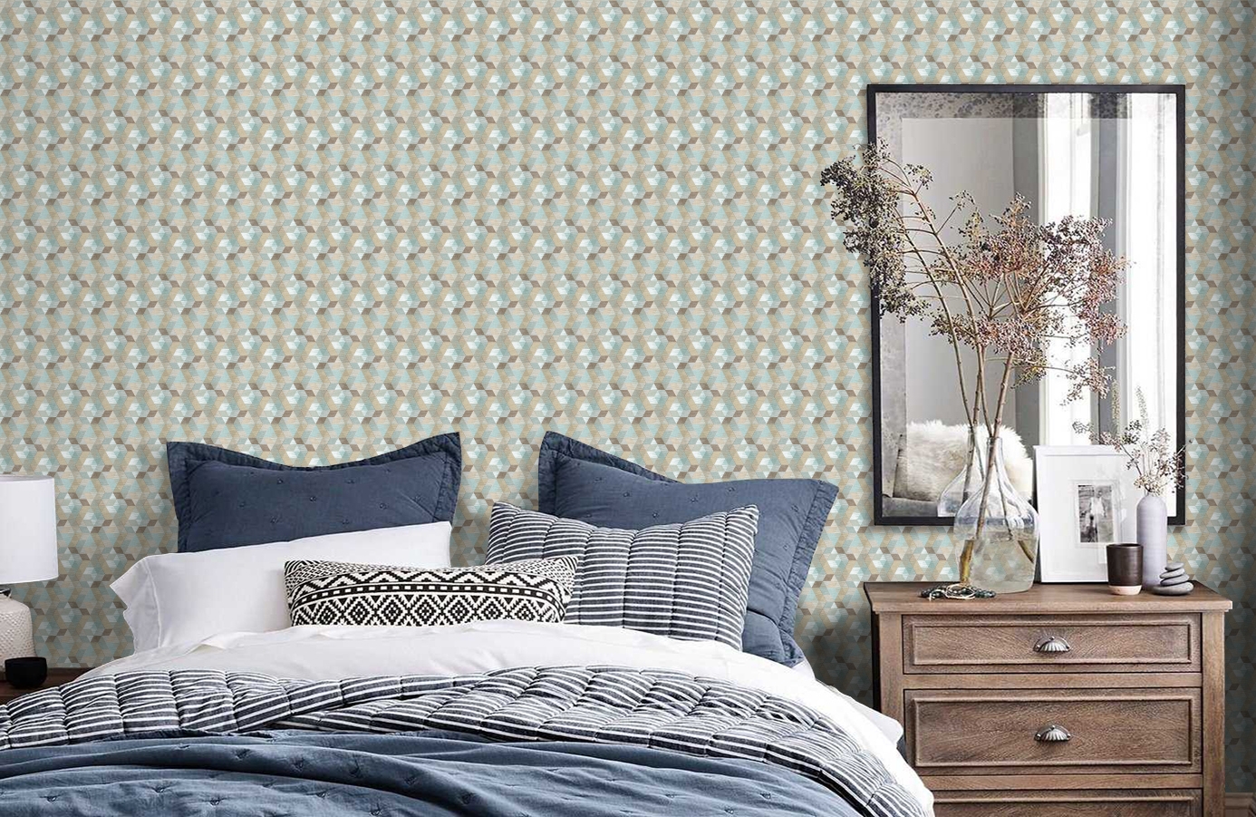 Обои 7013-6 фото в интерьере спальни