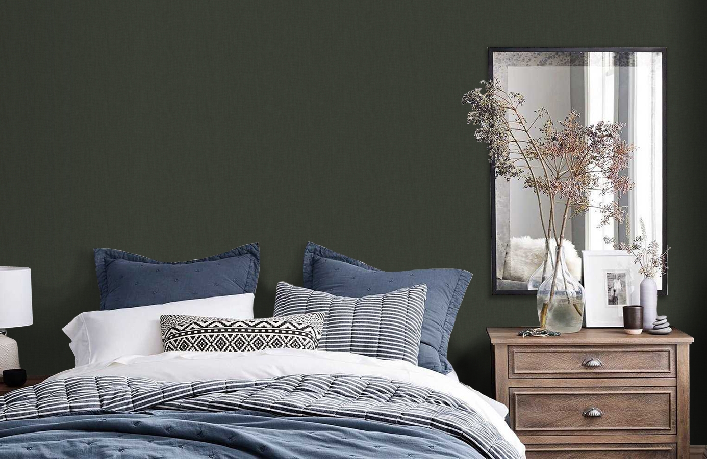 Обои 7018-11 фото в интерьере спальни