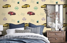 Обои 8909-1 фото в интерьере спальни превью