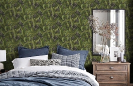 Обои RDT2201-6 фото в интерьере спальни превью