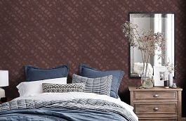 Обои RDT2202-11 фото в интерьере спальни превью