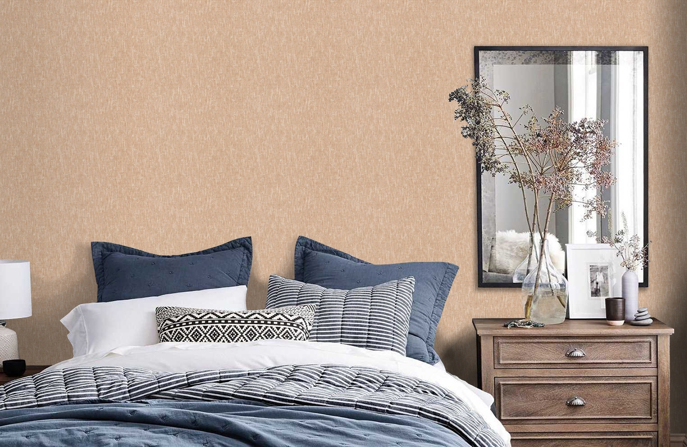 Обои RDT2207-3 фото в интерьере спальни