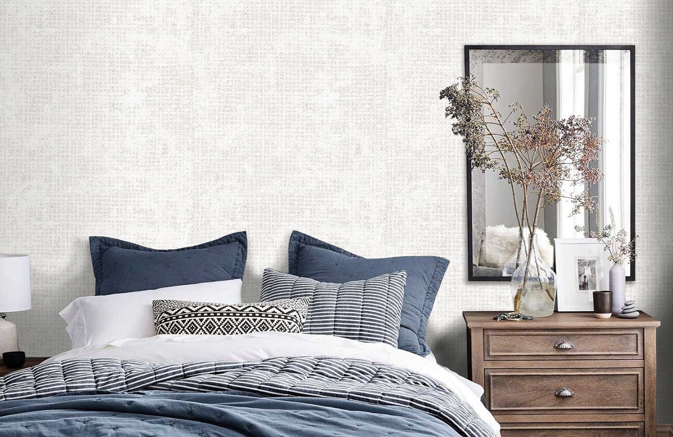 Обои RJC4006-1 фото в интерьере спальни