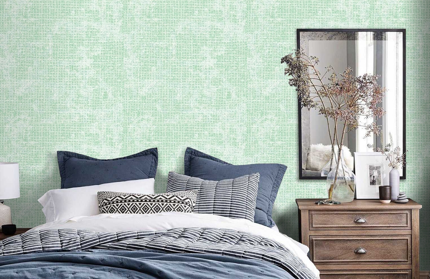 Обои RJC4006-4 фото в интерьере спальни