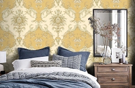 Обои RJC4007-3 фото в интерьере спальни превью