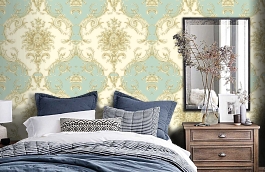 Обои RJC4007-4 фото в интерьере спальни превью