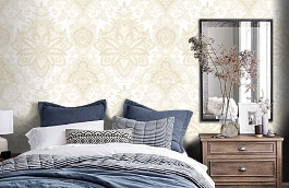 Обои RJC4011-1 фото в интерьере спальни превью