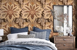 Обои RJC4011-8 фото в интерьере спальни превью