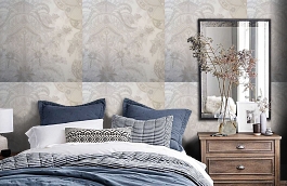 Обои RMH1001-6 фото в интерьере спальни превью