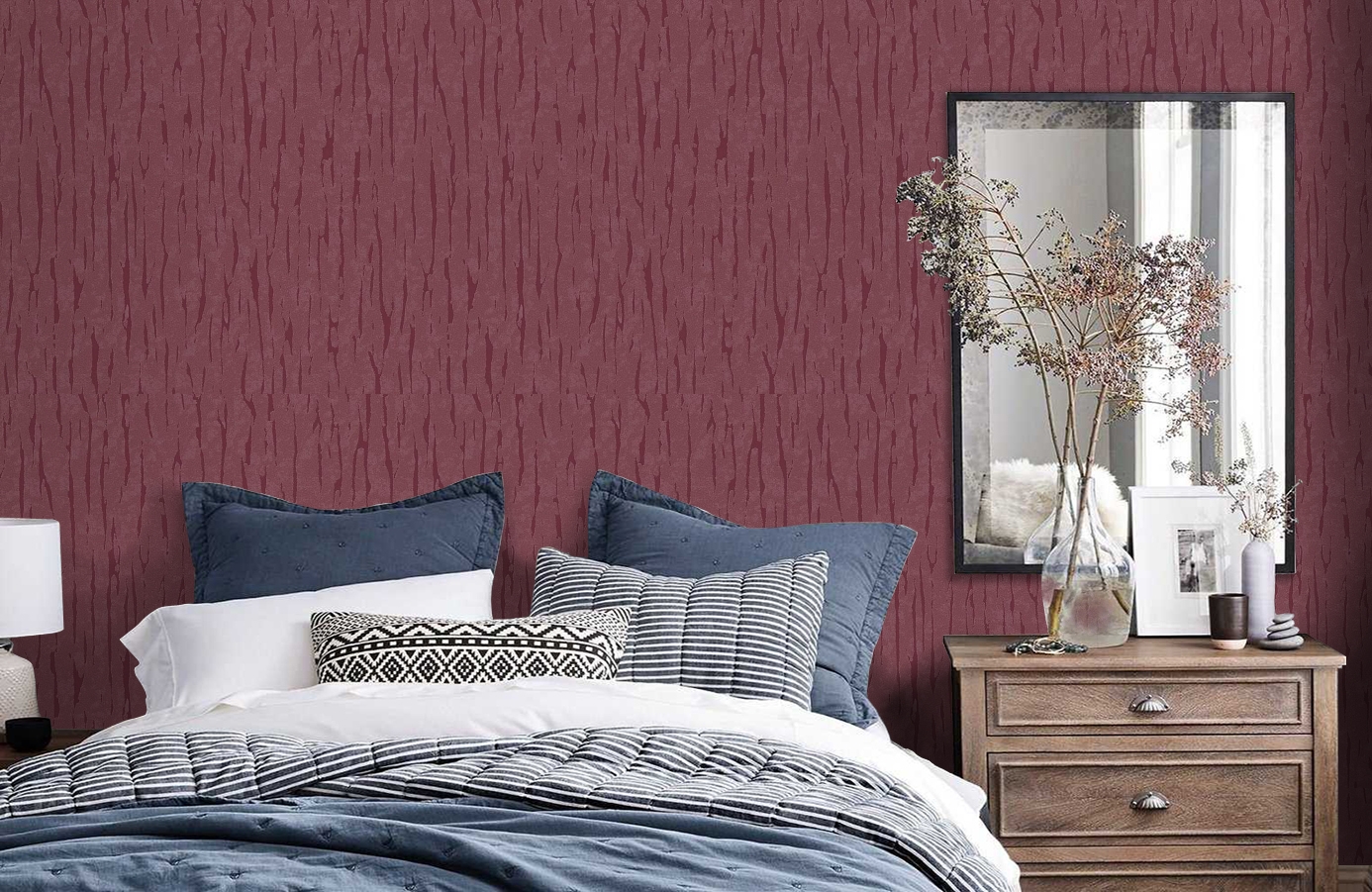 Обои RMH1011-5 фото в интерьере спальни