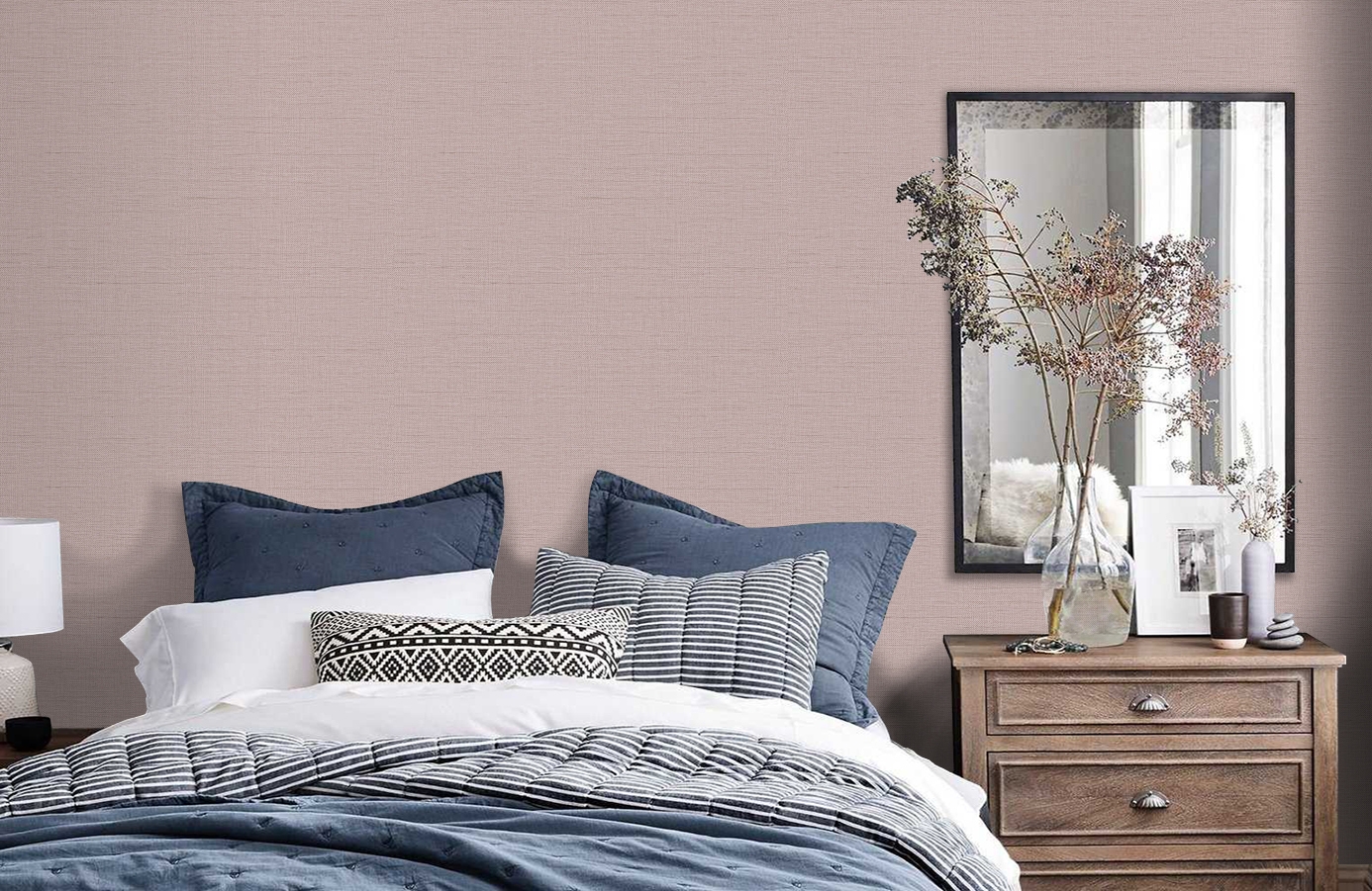 Обои RST1605-6 фото в интерьере спальни