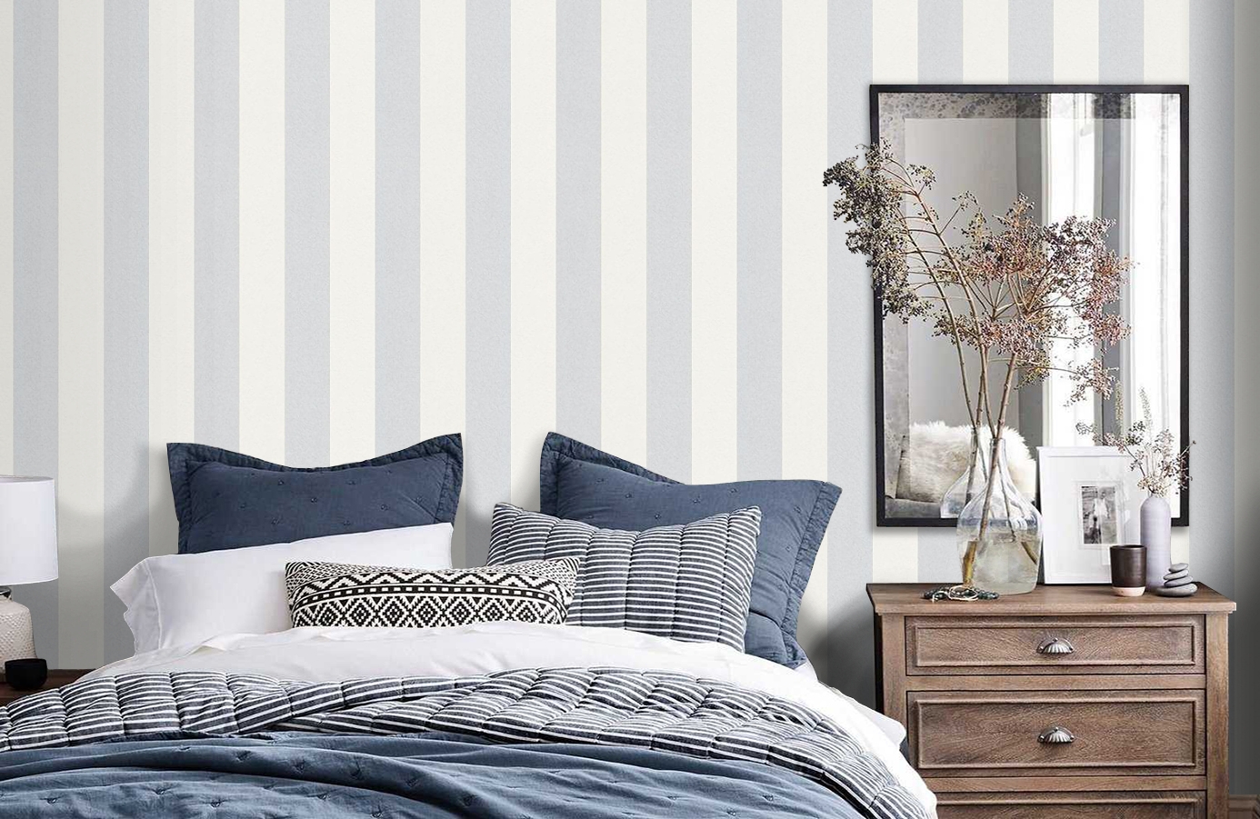 Обои 2476-12 фото в интерьере спальни