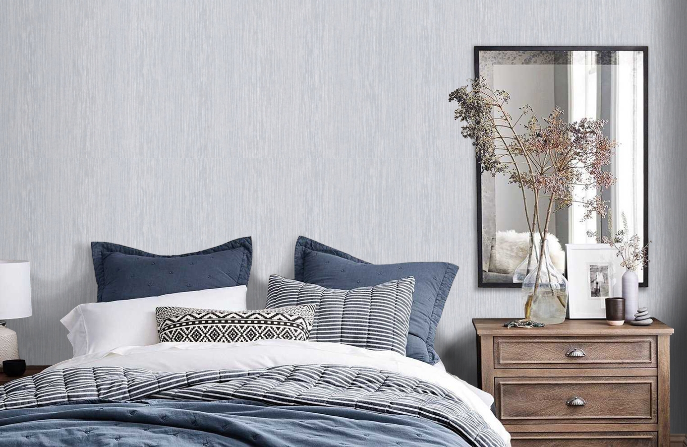 Обои 2486-19 фото в интерьере спальни