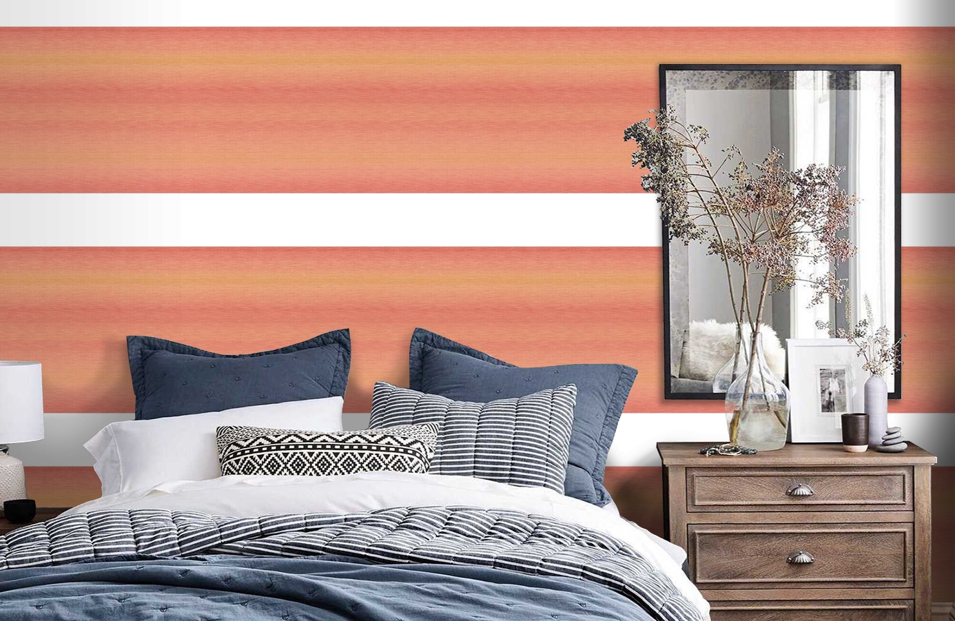 Обои 30083-3 фото в интерьере спальни