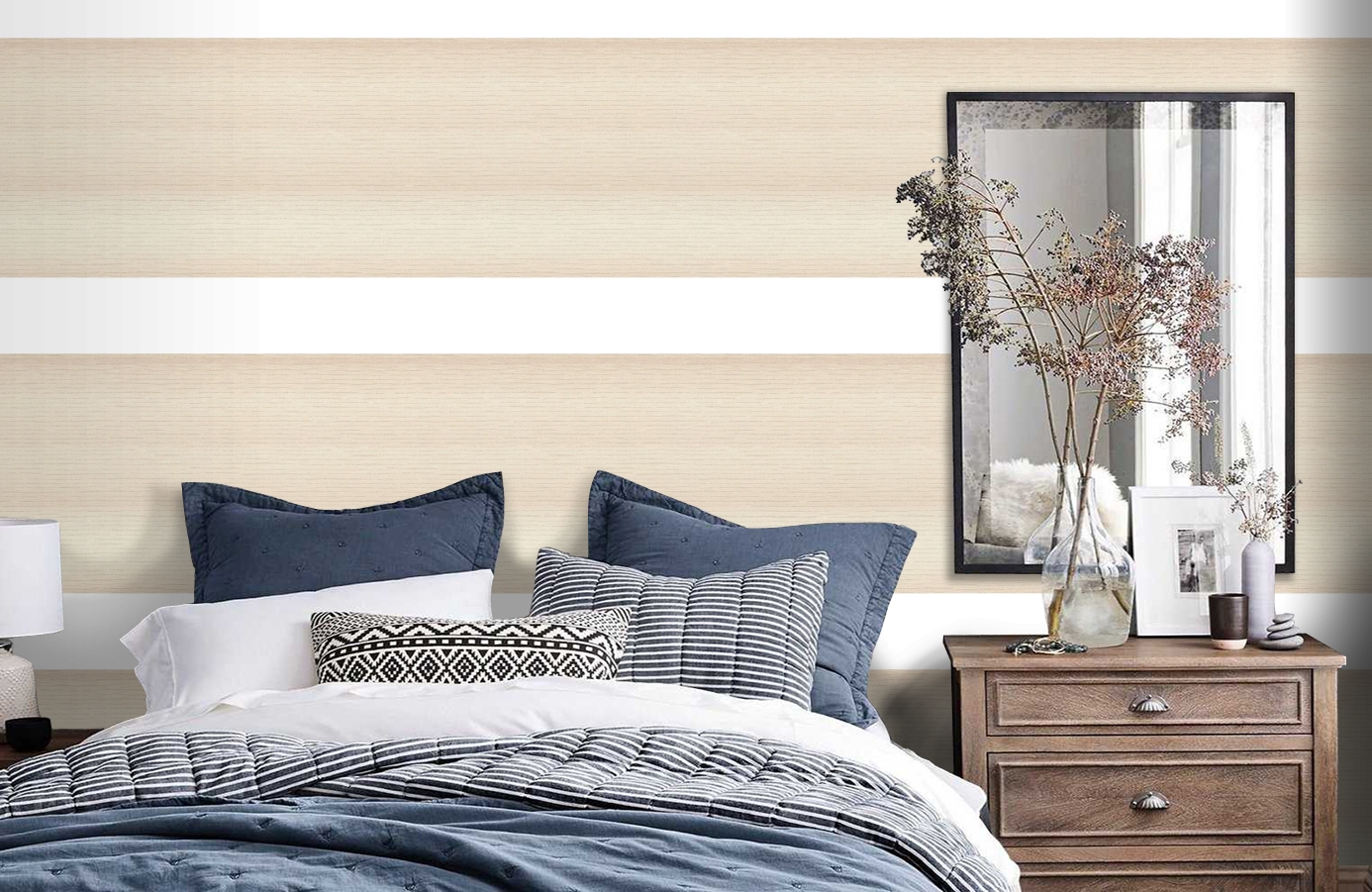 Обои 30083-5 фото в интерьере спальни