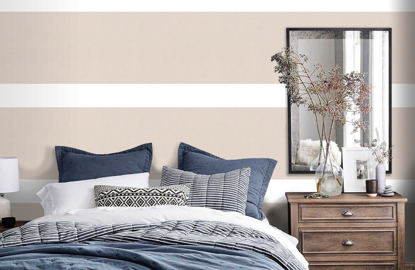 Обои 30084-5 фото в интерьере спальни