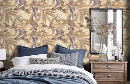 Обои 34379-5 фото в интерьере спальни превью