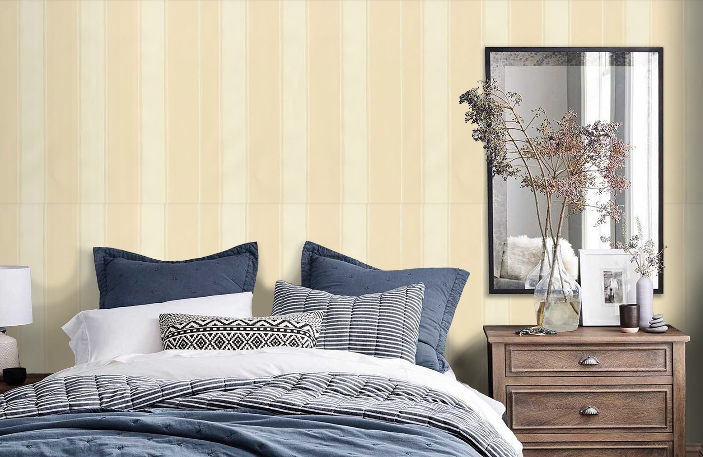 Обои 37166-3 фото в интерьере спальни