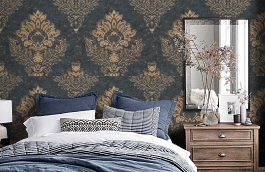Обои 38014-1 фото в интерьере спальни превью