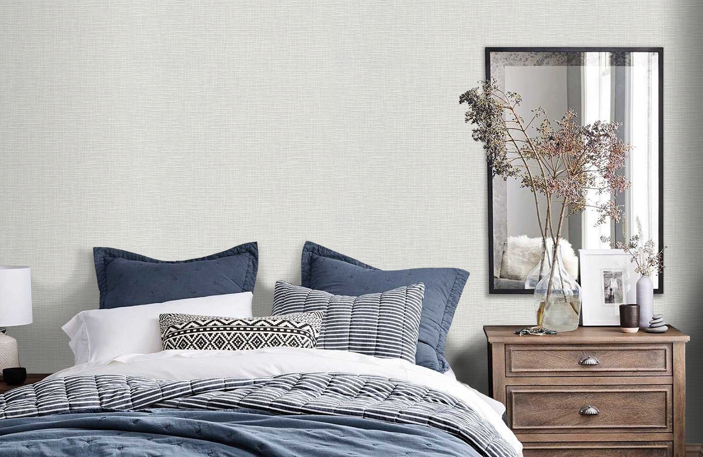 Обои 5908-17 фото в интерьере спальни