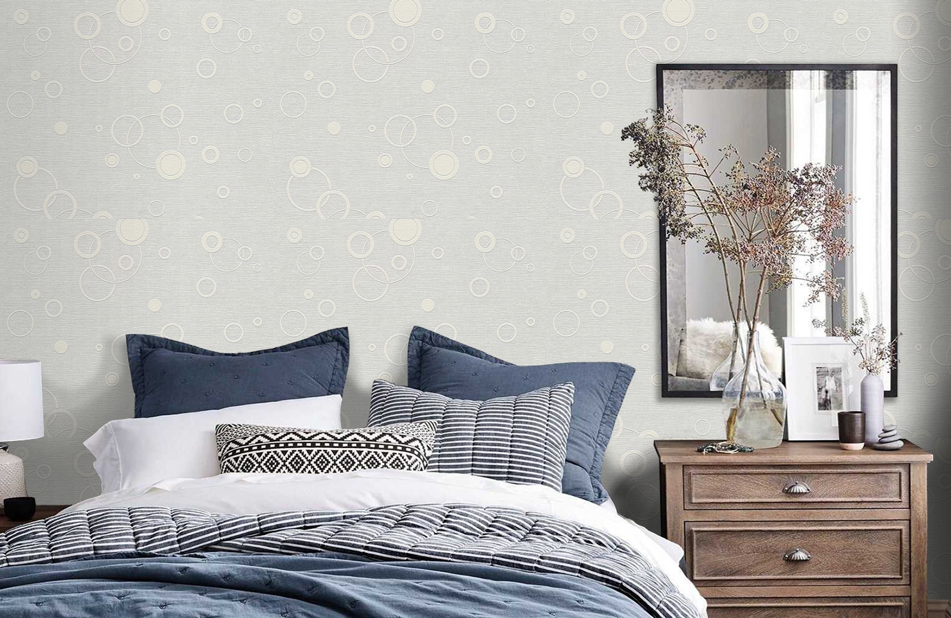 Обои 9490-11 фото в интерьере спальни