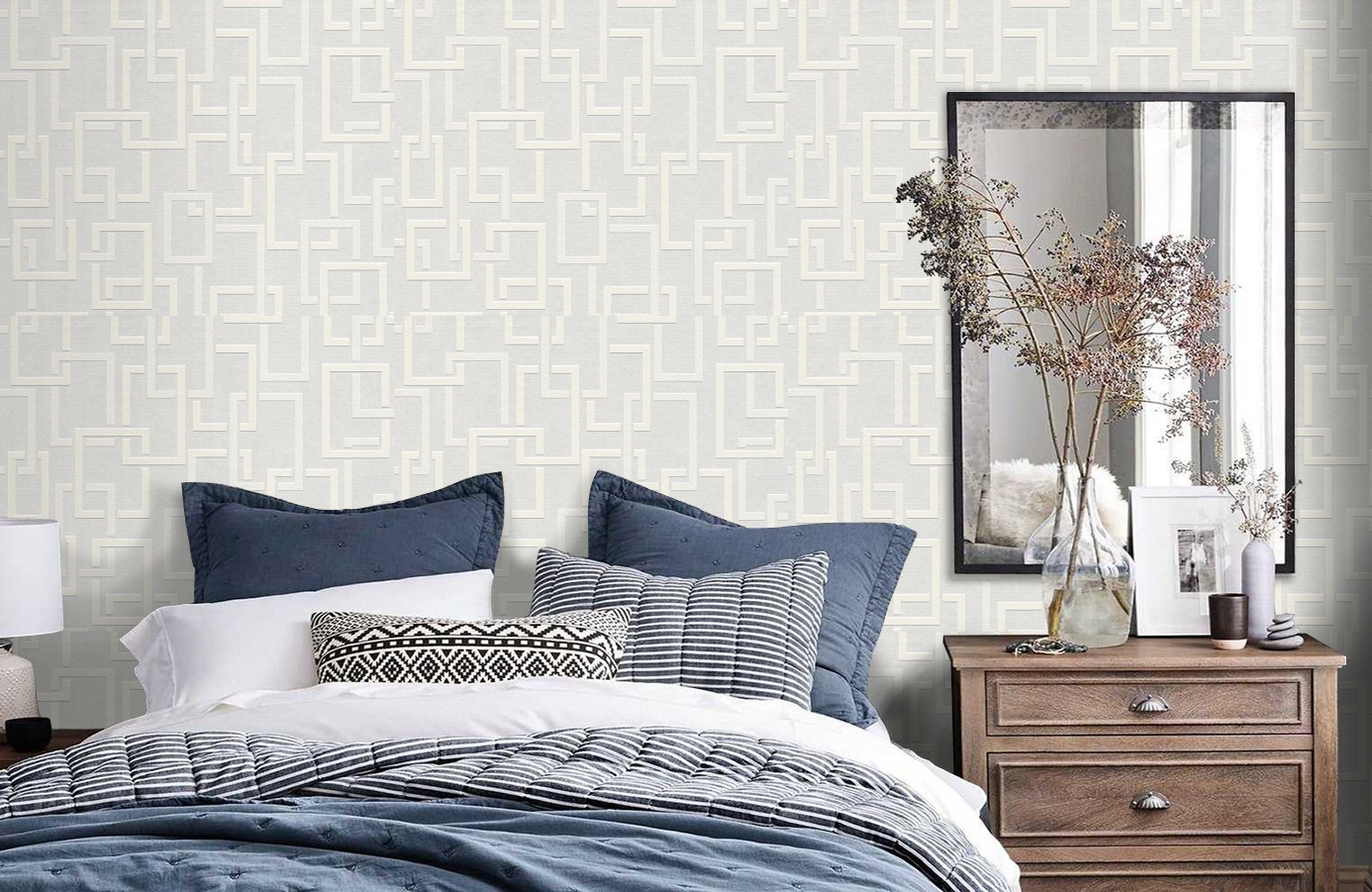 Обои 9500-17 фото в интерьере спальни