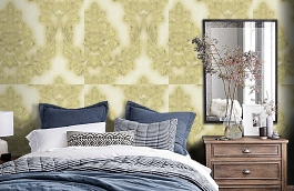 Обои 96265-2 фото в интерьере спальни превью