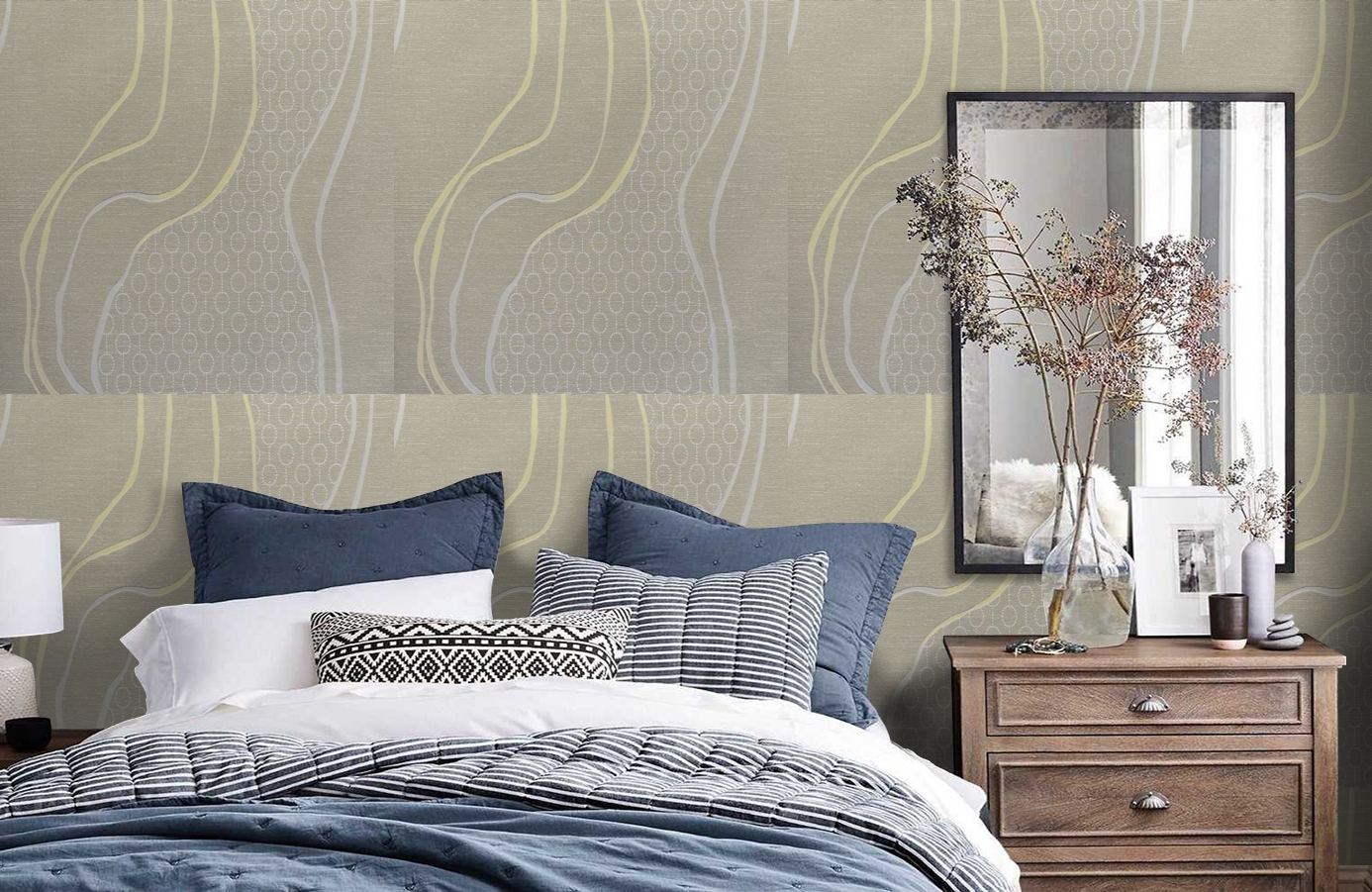 Обои 54102 фото в интерьере спальни