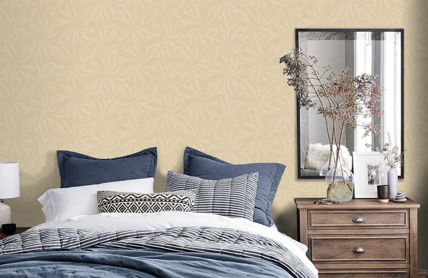 Обои 84118-3 фото в интерьере спальни